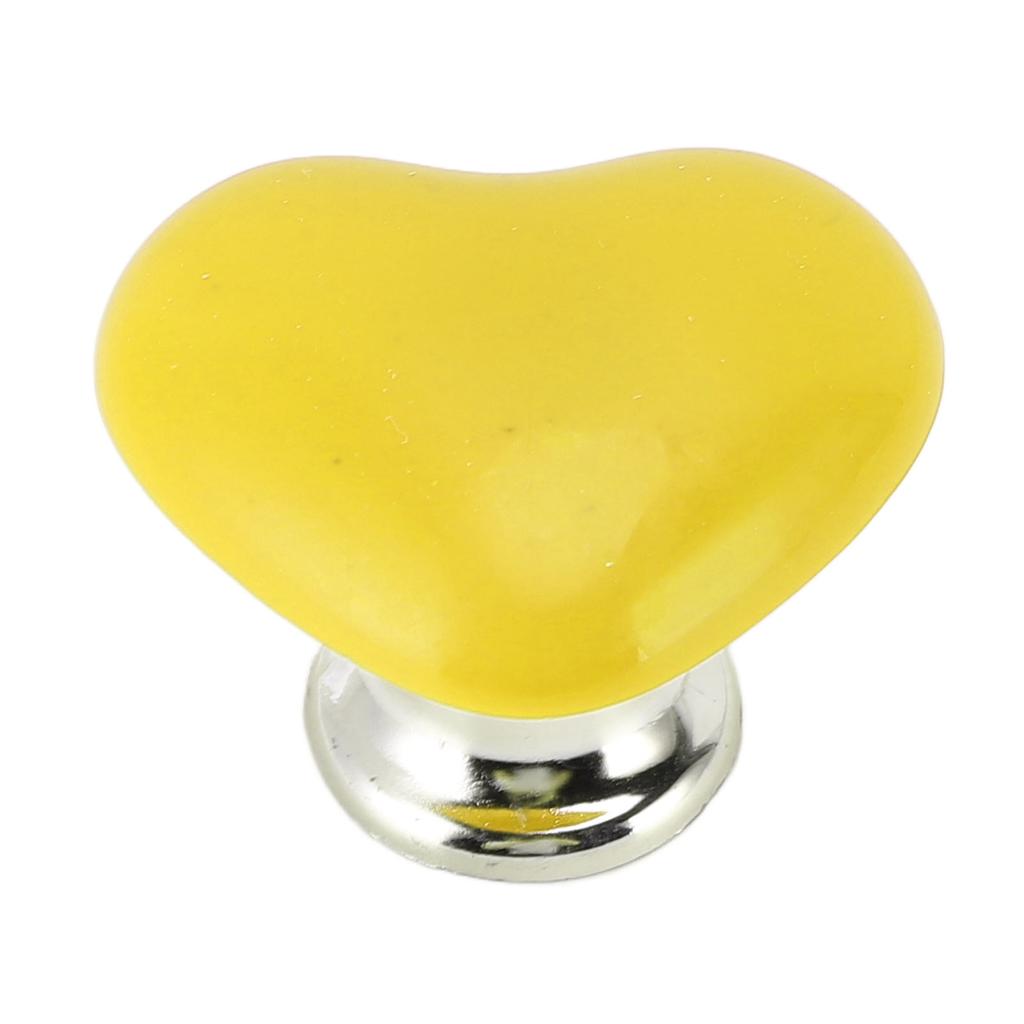 Heart Shaped Toilet Tank Button Plastic Nail Friendly Toilet Push Button Press Tool Yellow