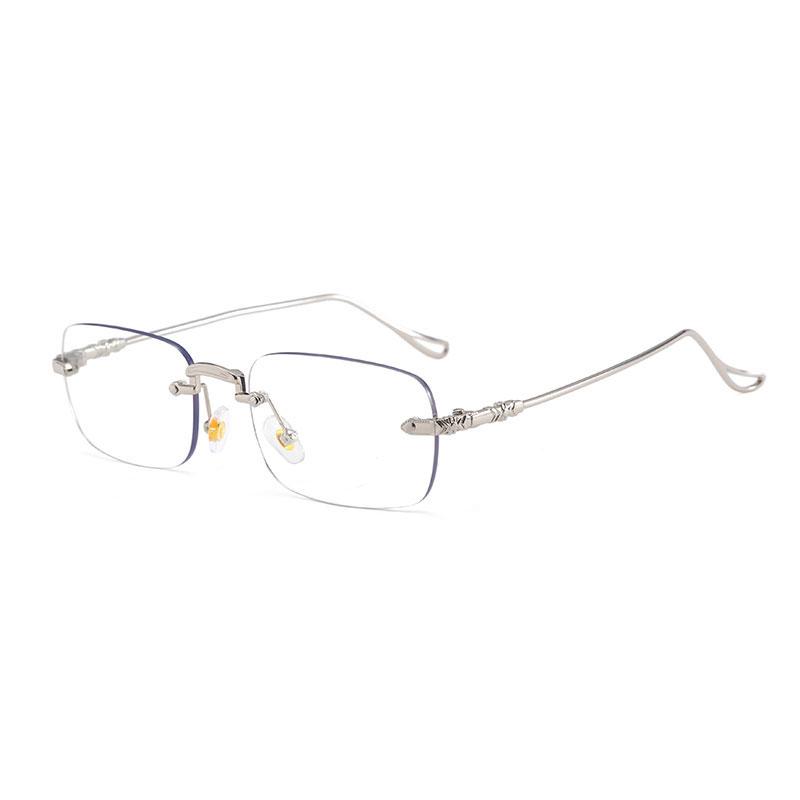 

Rimless Metal Square Glasses Women Men Simple Exquisite Luxury Eyewear Commute Business Female Male Blue Light Blocking Glasses