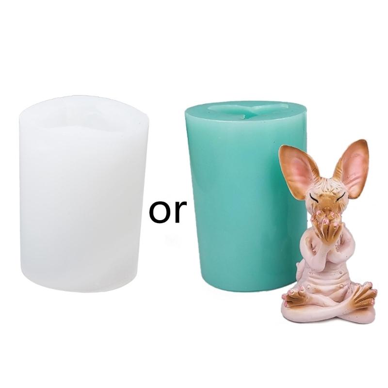 Moule Silicone Bougie Forme Chat 3D pour Bougies Artisanales DIY Ornements Moule Outil de Fabrication d'Artisanat Moule de Cuisson