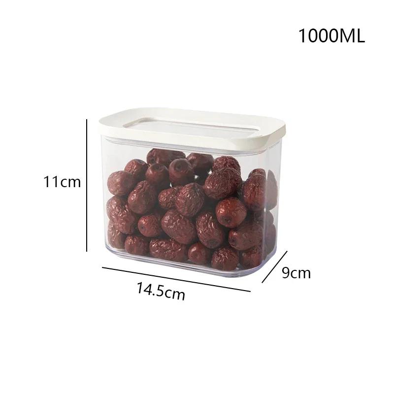 1PCS Sealed Storage Box Transparent Food Container Coffee Bean Storage Container Food Storage Grain Distributor Kitchen Supplies