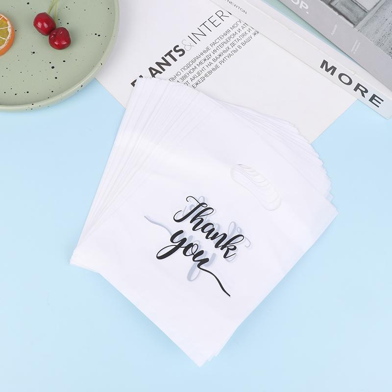 100 Buc Mini Pungi Cadou din Plastic cu Mesaj de Mulțumire Pungi pentru Bomboane de Nuntă Pungi Cumpărături cu Mânere Decorare Nuntă Petrecere de Aniversare