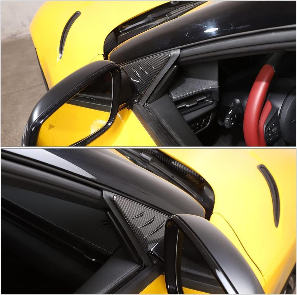Set of 2 Triangular Rearview Mirror Side Spoiler Trims for Toyota Supra GR A90 A91 MK5 Front Window Rearview Mirror Side Replacement Accessories for