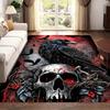Raven Skull Area Rug - Washable Indoor/Outdoor Carpet for Living Room, Bedroom & Patio, Gothic Home Decor