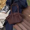 Niche Design Same Style Belt Buckle Handbag Tote Bag Bat Bag Matte Suede Wing Bag