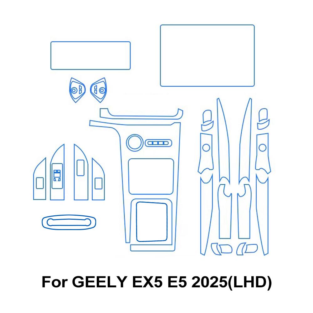 

Transparent TPU Protective TPU Film for GEELY EX5 E5 2025 Car Interior Central Control Navigation Panel Pre-cut PPF Sticker