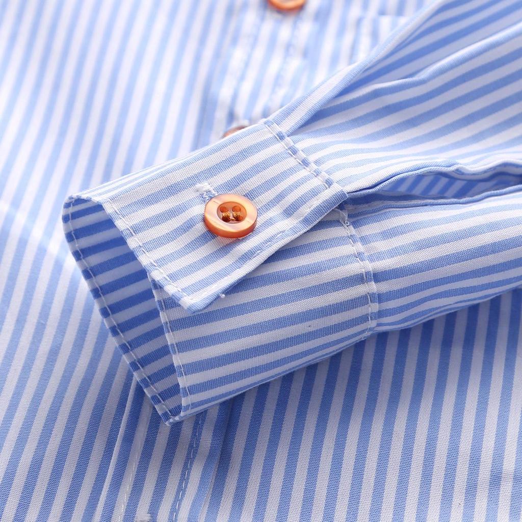 2024 Children's Autumn/Winter Striped Long-sleeve Shirt & Bow Tie Set with Suspenders and Pants