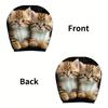 Protective Car Seat Cover 2Pcs Cute Cat Headrest Covers, Breathable Auto Elastic Fabric Sleeve Protectors, Stretchy Universal Interior Accessories for