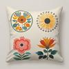 Floral Pattern Square Polyester Pillowcase, Sofa Living Room Decorative Cushion Cover, Bedroom Bedside Pillow Cover