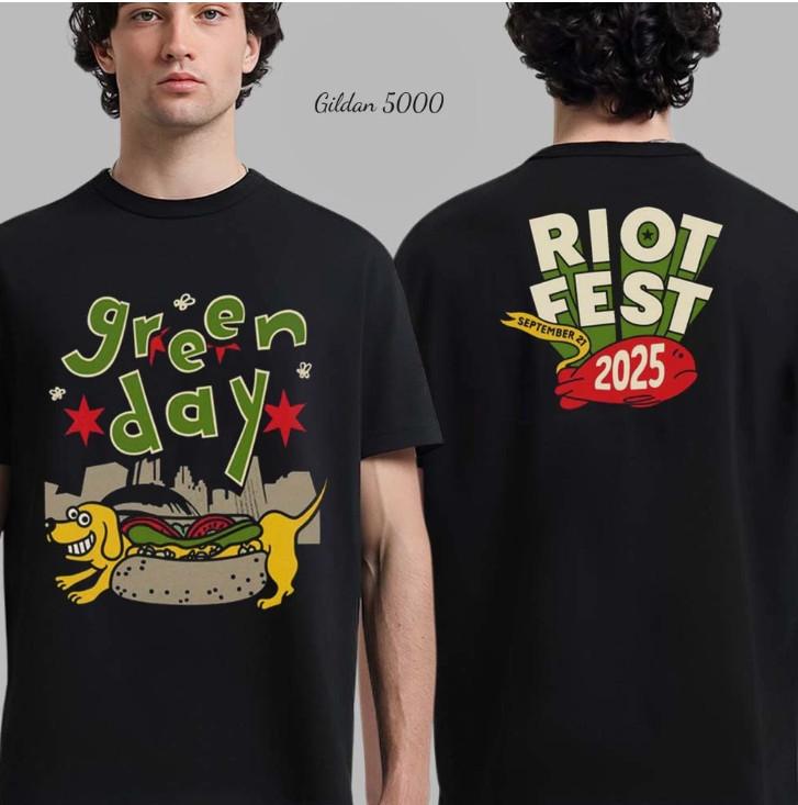 Green Day Riot Fest 2025 Merch Tee In Chicago IL On September 21 2025 Unisex T-Shirt M