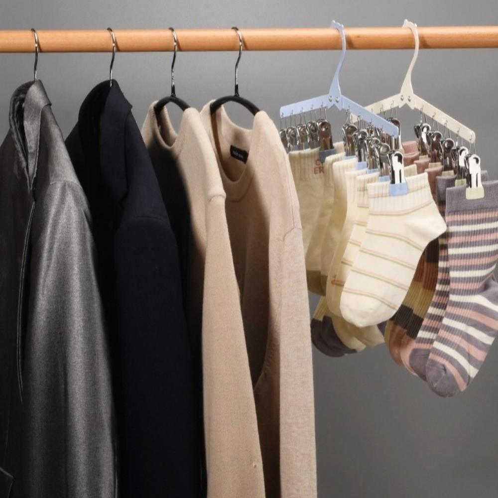 Windproof Folding Clothes Drying Rack 10 Clips Sock Laundry Airer Sock Drying Rack Apartment