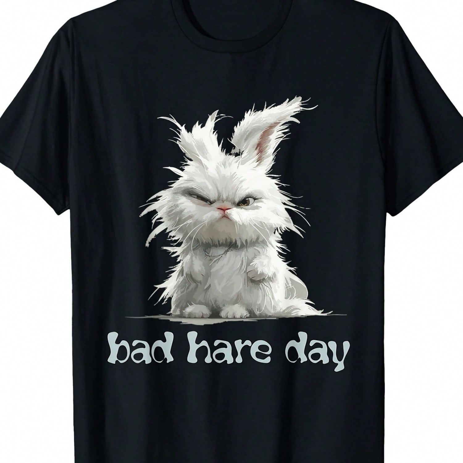 Bad Hare Day Funny Word Game Bunny Rabbit Fun T-Shirt, unisex s T-Shirt, 220g S разноцветный