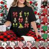 Maglietta casual da donna con stampa, scollo tondo, pullover, manica corta
