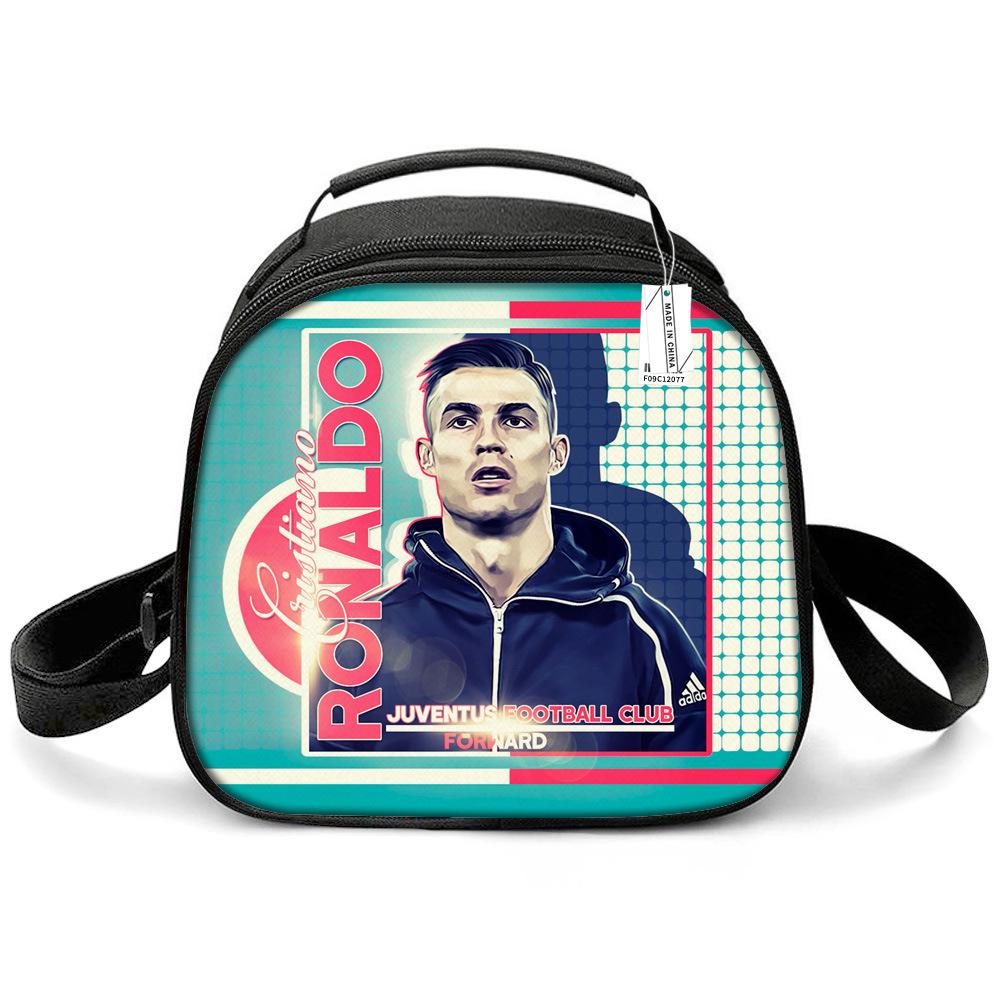 Messi & Ronaldo World Cup Kids' Lunch Bag - Insulated Handheld Picnic Bag for Students