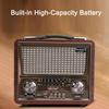 Wood Stero Wireless Bluetooth Speaker HIFI Sterero Mp3 Player Radio Receiver Rechargeable FM/AM/SW SUPPORT USB/SD/TF