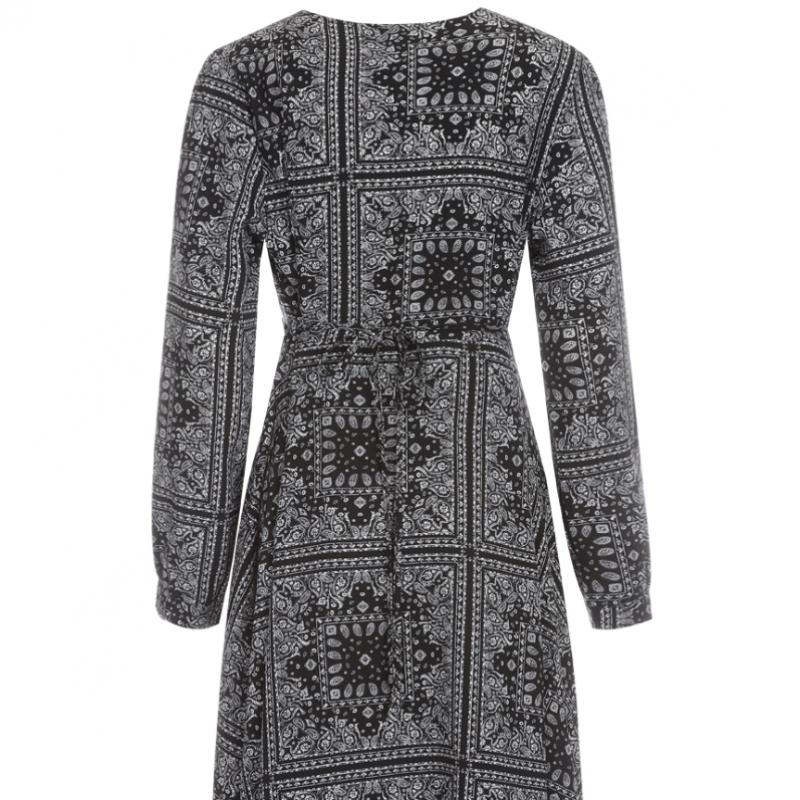 Shop Long Sleeve Button Y Open Dress Jl Wdr 1024 Black
