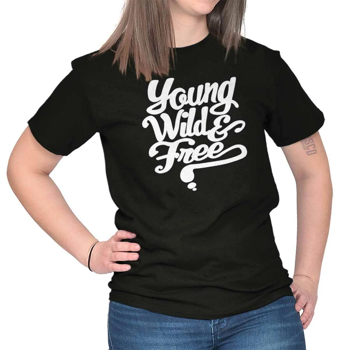 Young Wild Free Yoga Gym Fitness Friend Gift Womens Graphic T Shirts Tee T-Shirt XL