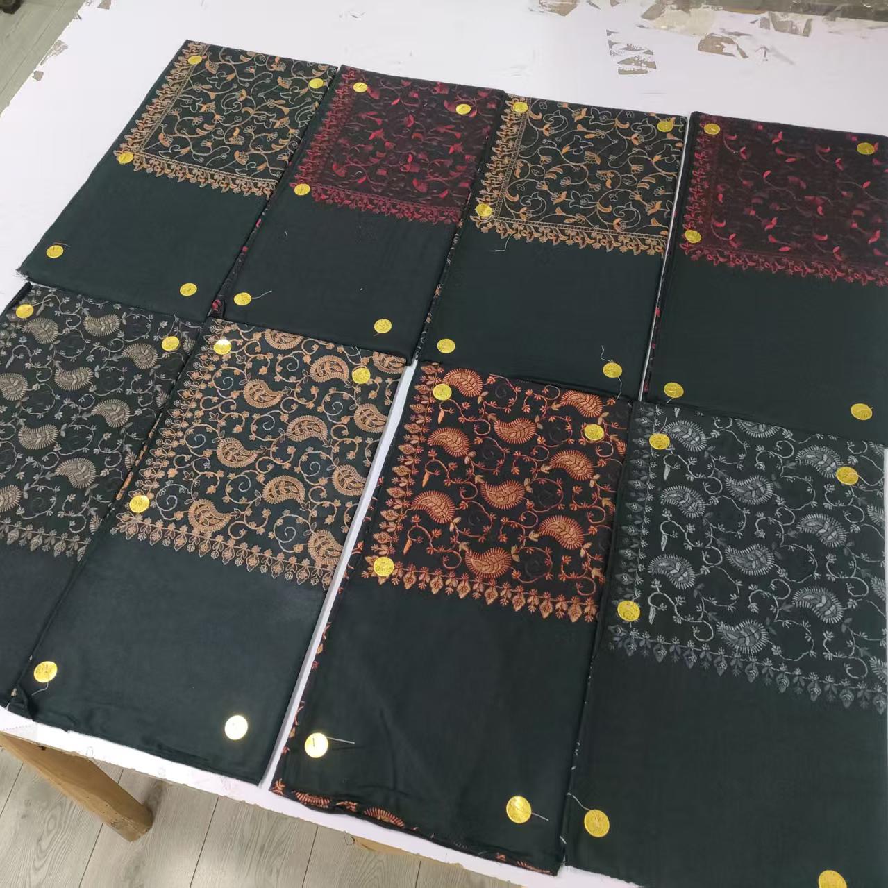 Yemeni Saudi Embroidered Jacquard Scarf/Shemagh Islamic Embroidery Wool Scarf Keffiyeh Muslim Shawls Men