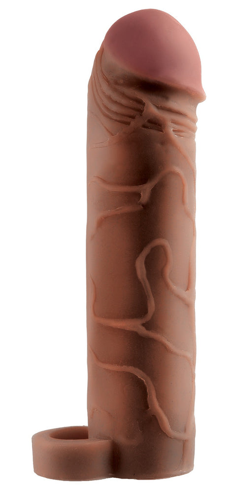 Perfect Extension Penis Sheath 18 X 4.5cm Brown - Fantasy X-tensions - Penis Sheaths