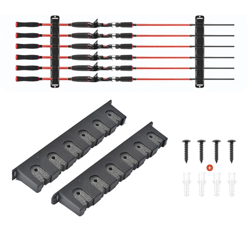 Horizontal / Vertical Wall Mounted 6-Rod Rack For Garage Fishing Pole Display Stand Fixed Frame Fishing Accessories