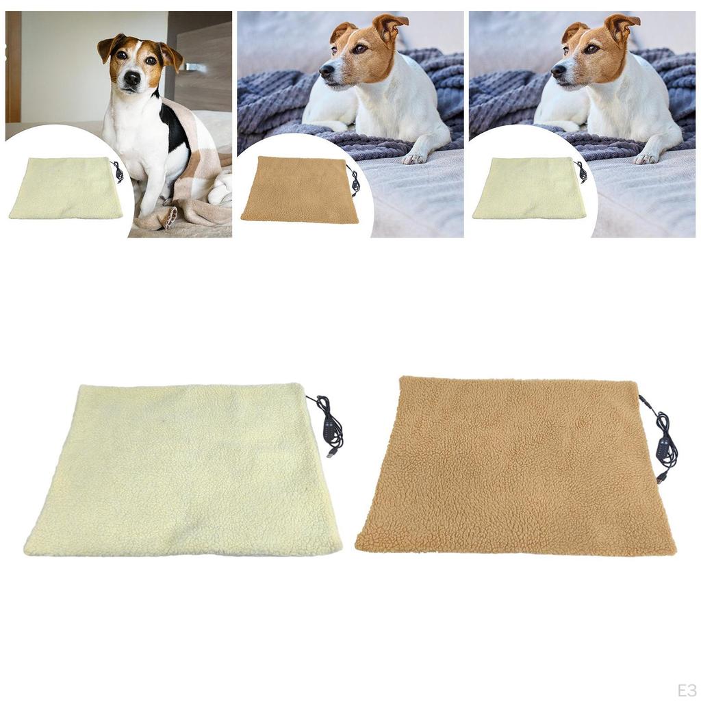 Cat Heating Pad Heated Bed Mat 5 Adjustable Temperature Non Slip Bottom with Timer for Dog
