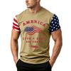 T-shirt da uomo a maniche corte con stampa bandiera Giorno dell'Indipendenza, vestibilità ampia, casual estiva, top per tutti i giorni, stile americano, maglietta grafica patriottica