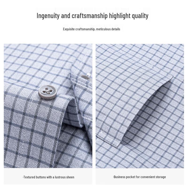Romanti Men's Full Cotton Long Sleeve Business Shirt