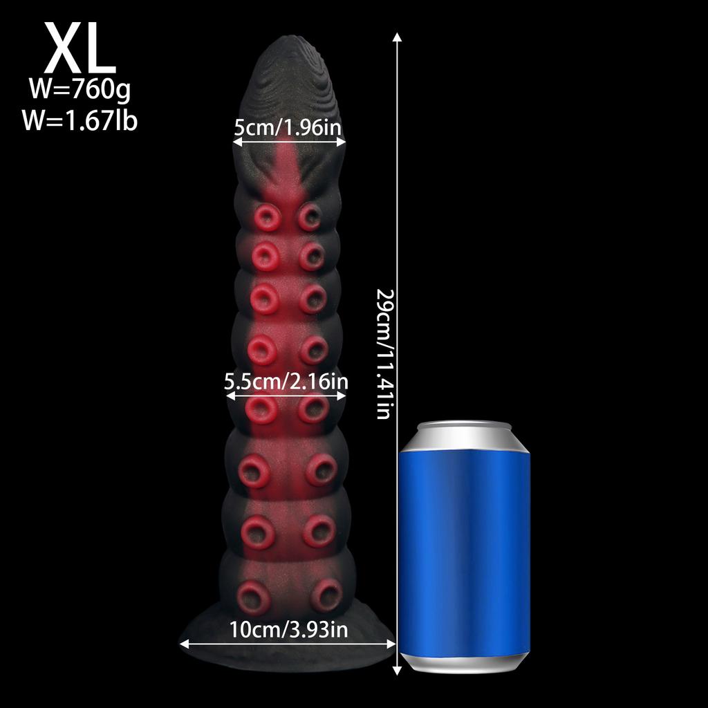Extra-Large Octopus Tentacle Anal Plug - Giant Textured Butt Plug with Suction Cups for Men & Women, Adult Sex Toys