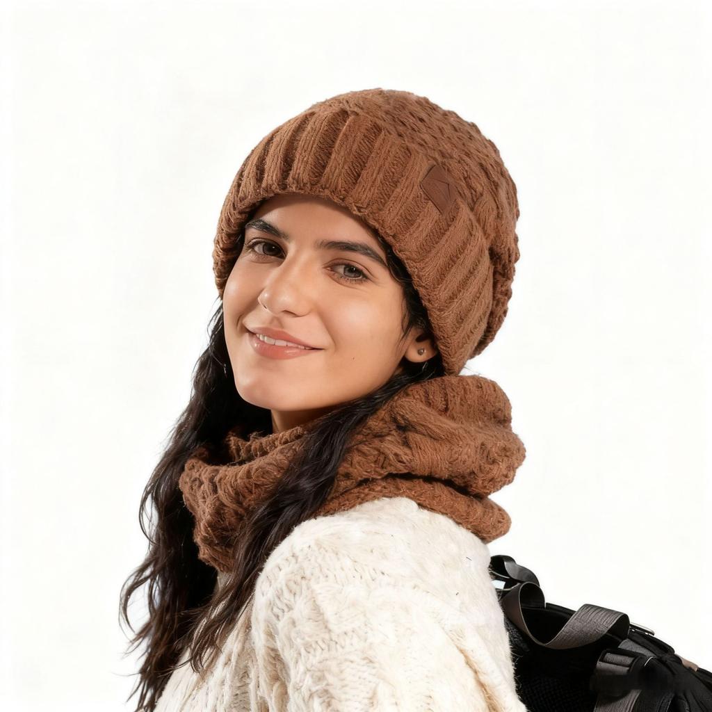 Warm And Cold-proof Knitted Hat With Ear Flaps And Woolen Cap