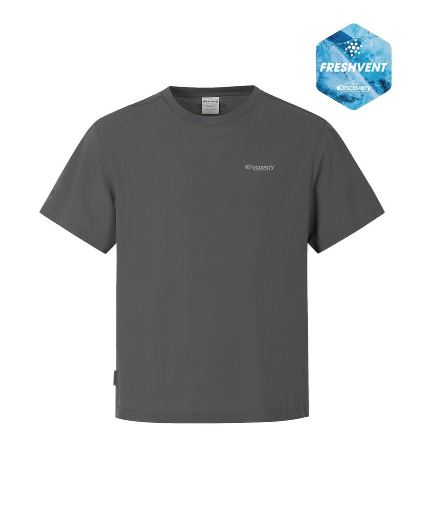 DISCOVERY EXPEDITION Men'S Freshvent Airdot Woven Short Sleeve T-Shirt (D/Grey)