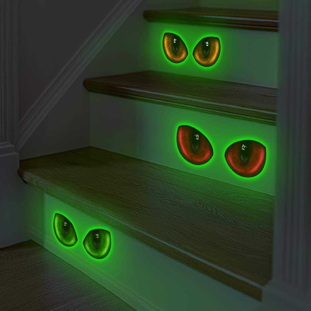 Green Light Luminous Animal Eye Wall Stickers Creative Fluorescent Wall Decoration Stickers Self-adhesive Wall Stickers