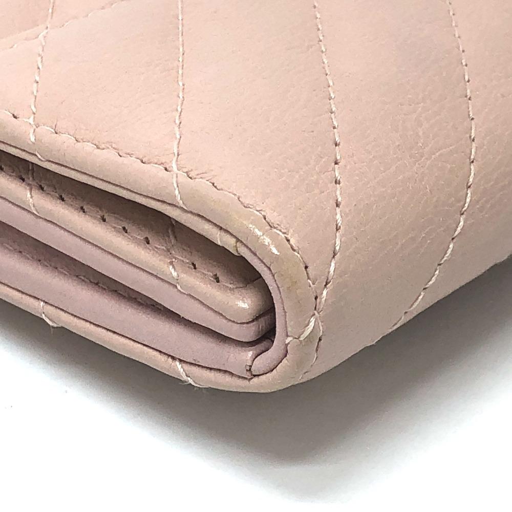 CHANEL V-Stitch Chevron CompactWallet Wallet Trifold wallet Lambskin Leather