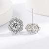 925 Sterling Silver Fashion Light Luxury Zircon Plum Blossom Shape Ring Stud Earrings Pendant Three-piece Birthday Gift