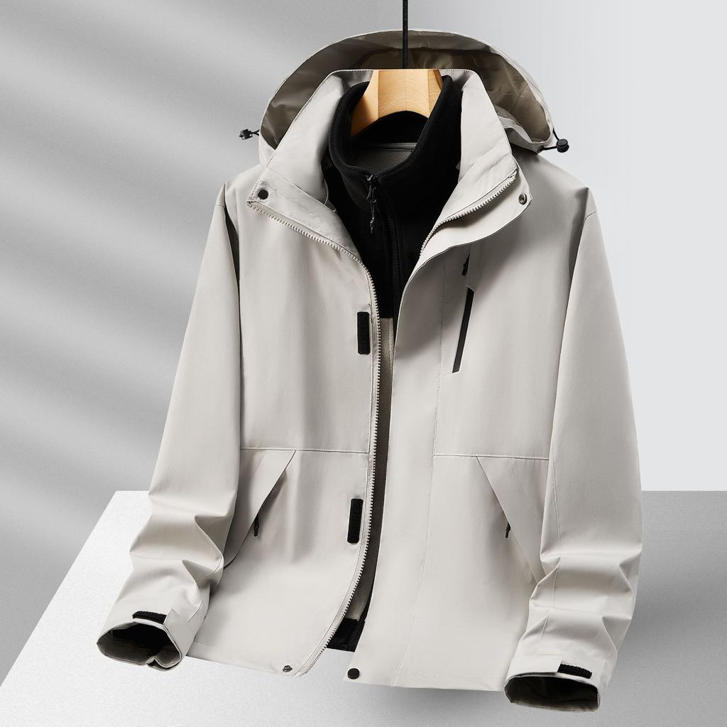 Velvet and Thickened Three-in-one Two-piece Jacket Autumn and Winter Jacket Mountaineering Jacket Outdoor Detachable Large Size