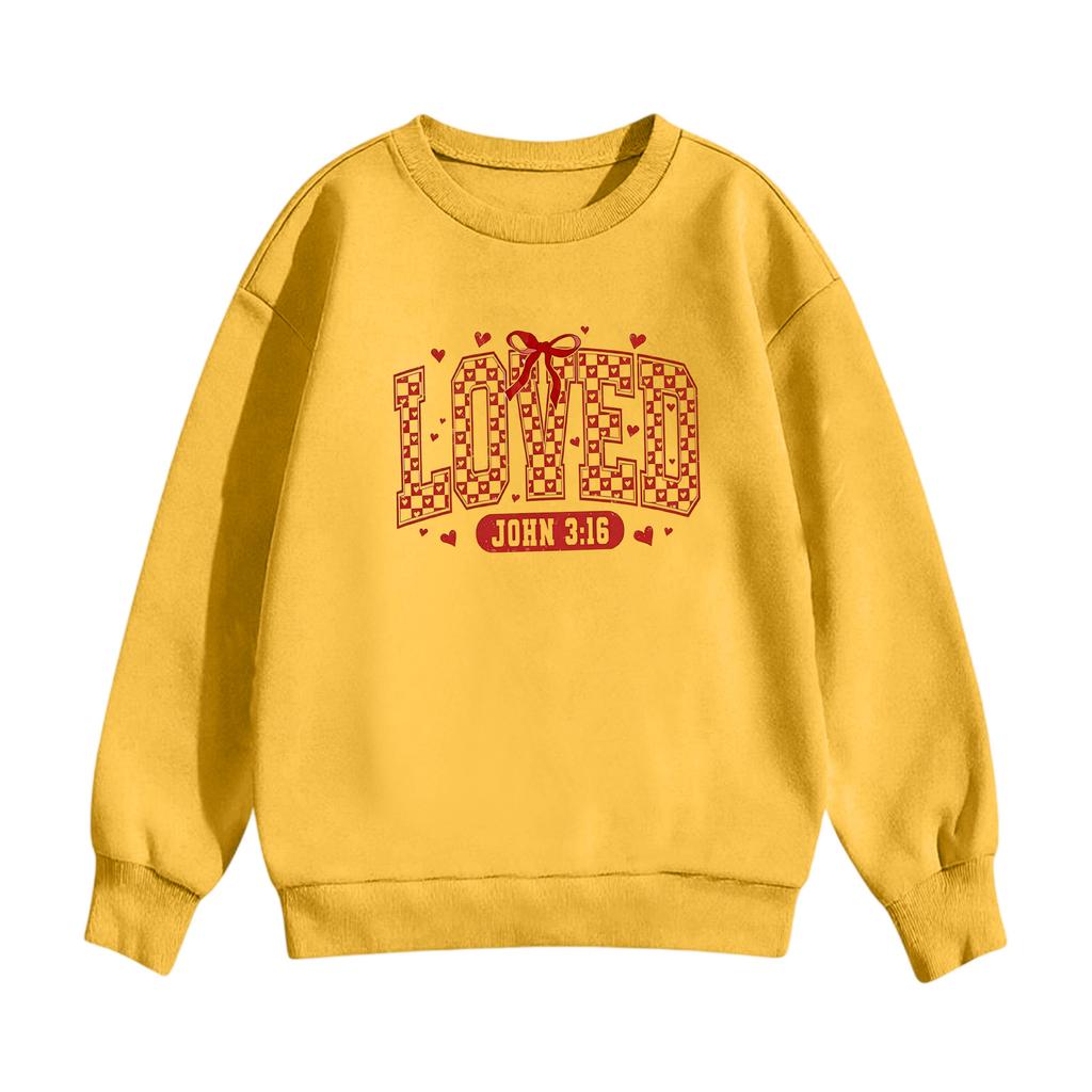 Children's Casual Round Neck Printed Pullover Long,sleeved Hooded Sweatshirt Top