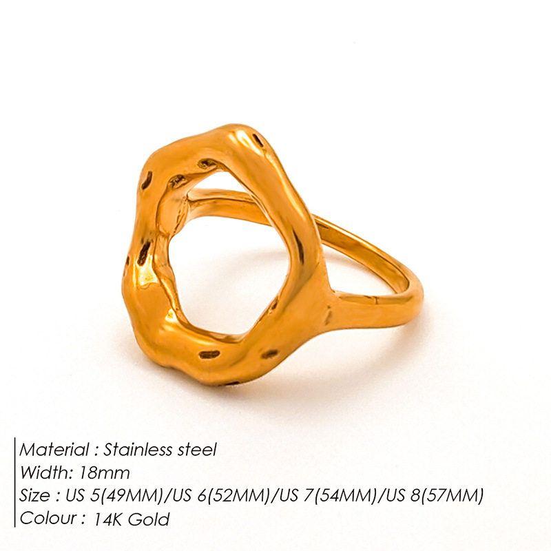 Emanco Fashion Niche Style Ins Style 18K Gold Titanium Steel Ring for Women Cut Out Shaped Heart Ring Rings