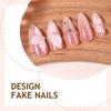 24Pcs Full Cover False Nail Rhinestone Fake Nail Vintage Nail Tips  Women
