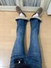 Women's High-Waist Blue Micro-Flare Elastic Jeans - Plus Velvet, Thickened, Large Size, Slim Fit, Winter Style.