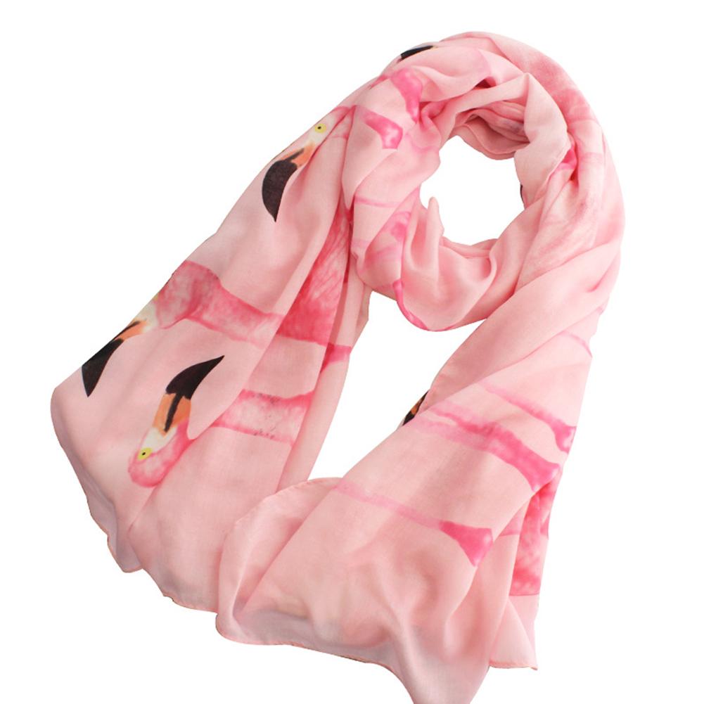 Female Stylish Flamingo Beach Sun-screen Scarf Gauze Kerchief Tippet Festival Gift