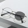 Retro Personalized Metal Round Frame Photochromic Women's Myopia Glasses Ultra Light Neutral HD Anti Blue Light Glasses