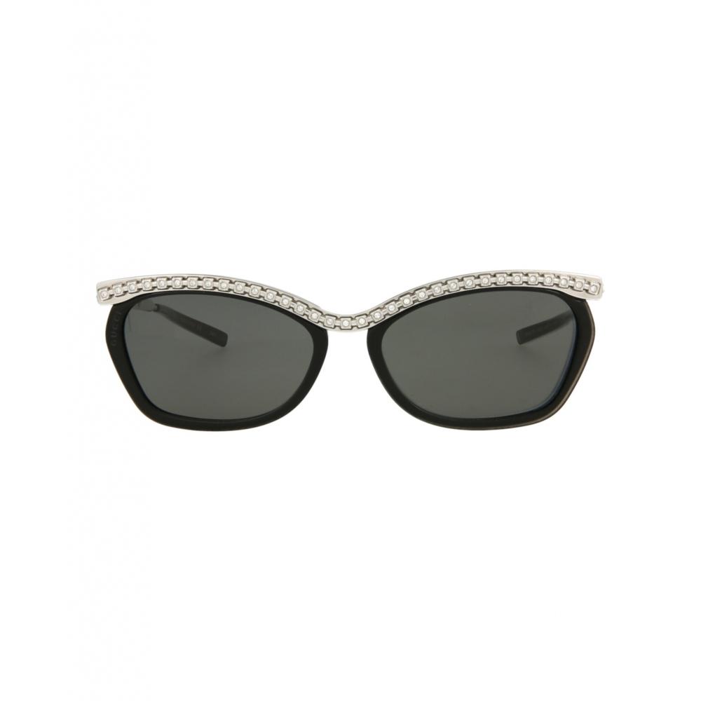 

Gucci Square Frame Acetate Sunglasses black silver grey