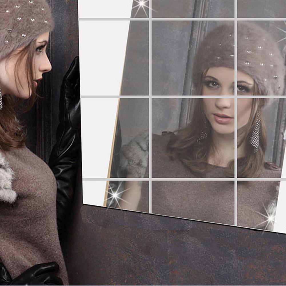 0.1mm PET Acrylic Removable Mirror Wall Sticker for DIY Bathroom/Bedroom Decor