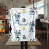 1PC Messi Custom Name Patterned Flannel Blanket Suitable For All Seasons For Home Decor Warmth And Comfort Gifts Holiday Present