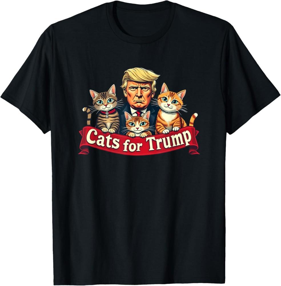 Cats for Trump USA American President 2024 Funny T-Shirt Unisex T-Shirt M
