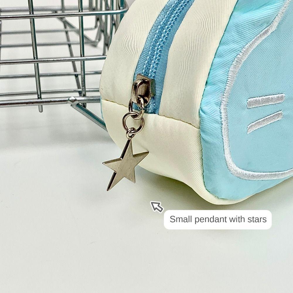 Large Capacity Pen Storage Bag Cat Print Pen Organizer Bag Fashion Plush Pencil Case  Children