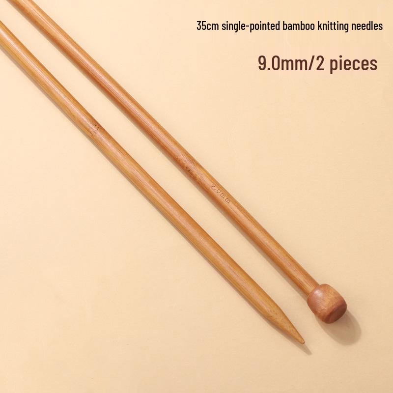 Carbonized Bamboo Straight Knitting Needles Set for Scarves and Sweaters