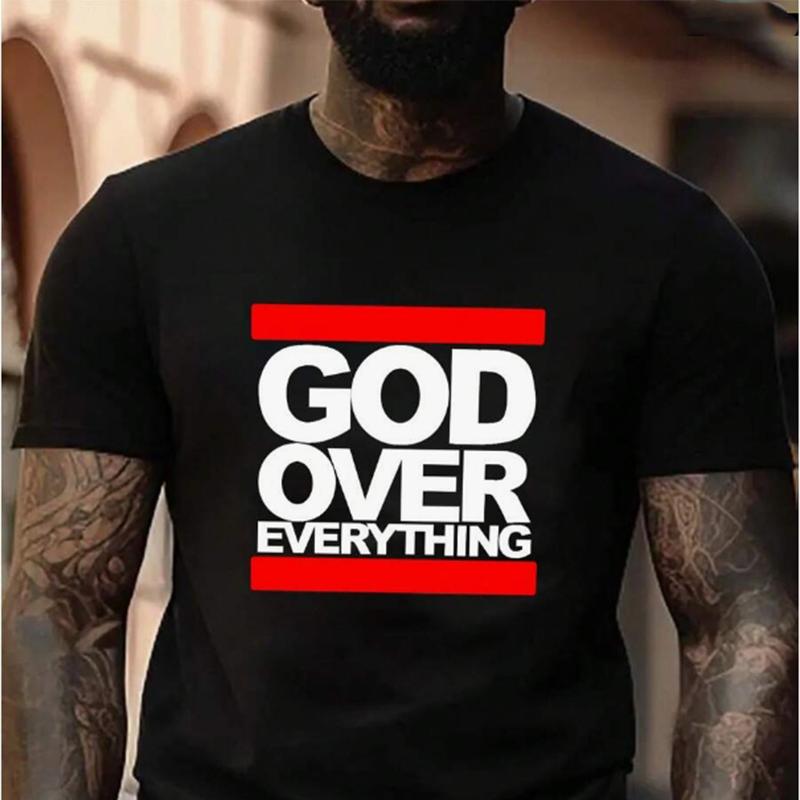 Neues Sommer-Herrenmode-T-Shirt God Over Everything Aufgedrucktes Herren-T-Shirt Top