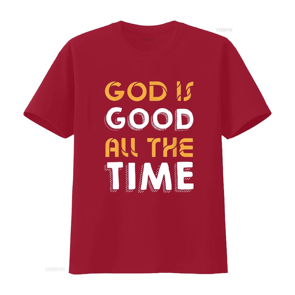 God Is Good All The Time Inspirational Christian Faith Womens T Shirt Black Vintage Washed Stretched Designer Clothes