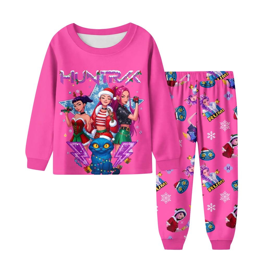 Children's Fashion Suit Skirt Round Neck Long Sleeve Top Pants