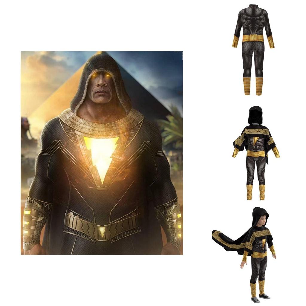 Stunning Black Adam Cosplay Costume Set For Adults And Kids