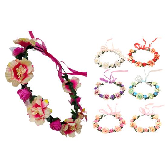 Flower Headband Nice Looking Adjustable Artificial Women Girl Flower Wreath Crown for Wedding